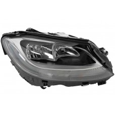 Mercedes C-Class 2014-2019 Black Inner Halogen Head Lamp Unit Driver Side
